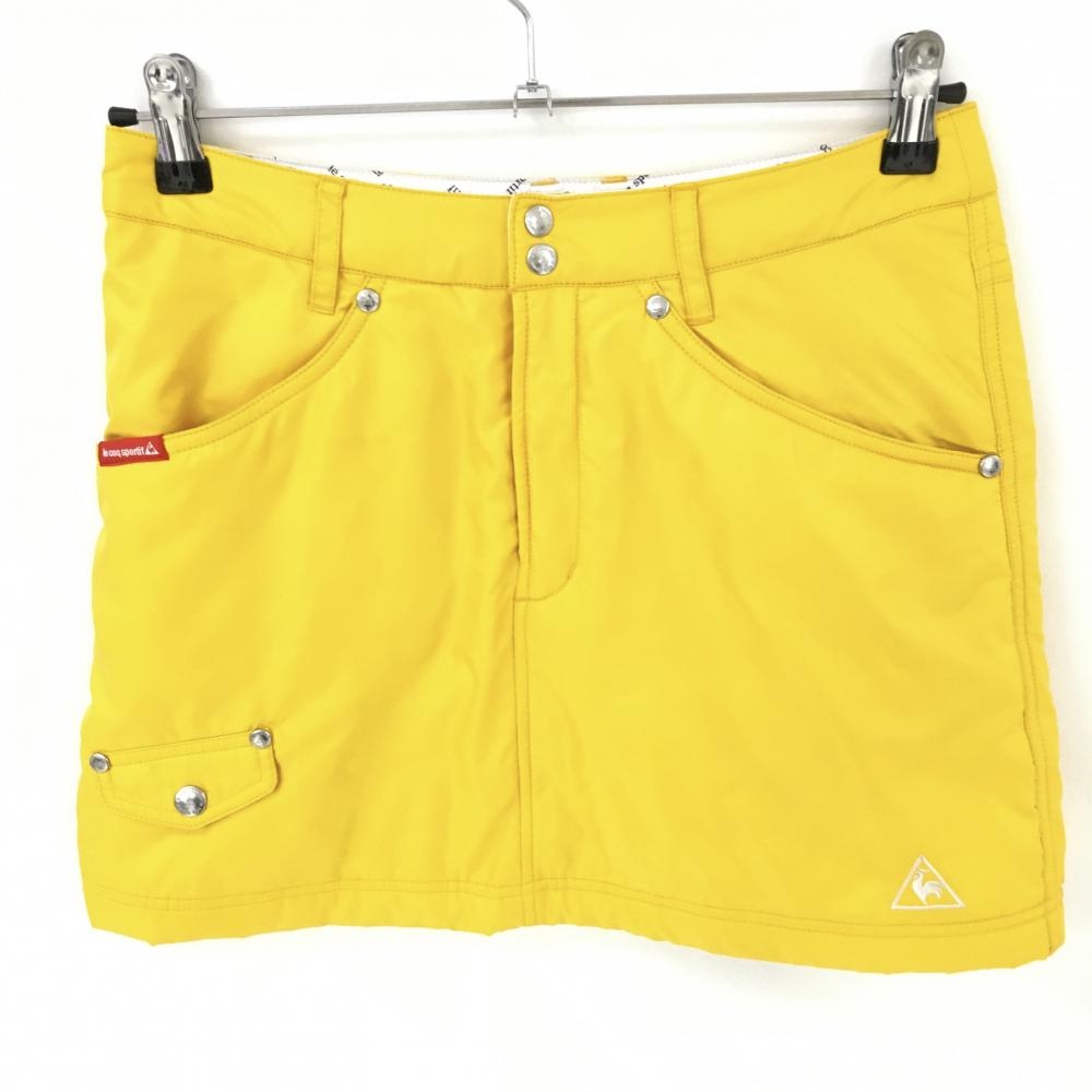 【美品】ルコック 中綿スカート イエロー レディース 9 ゴルフウェア le coq sportif