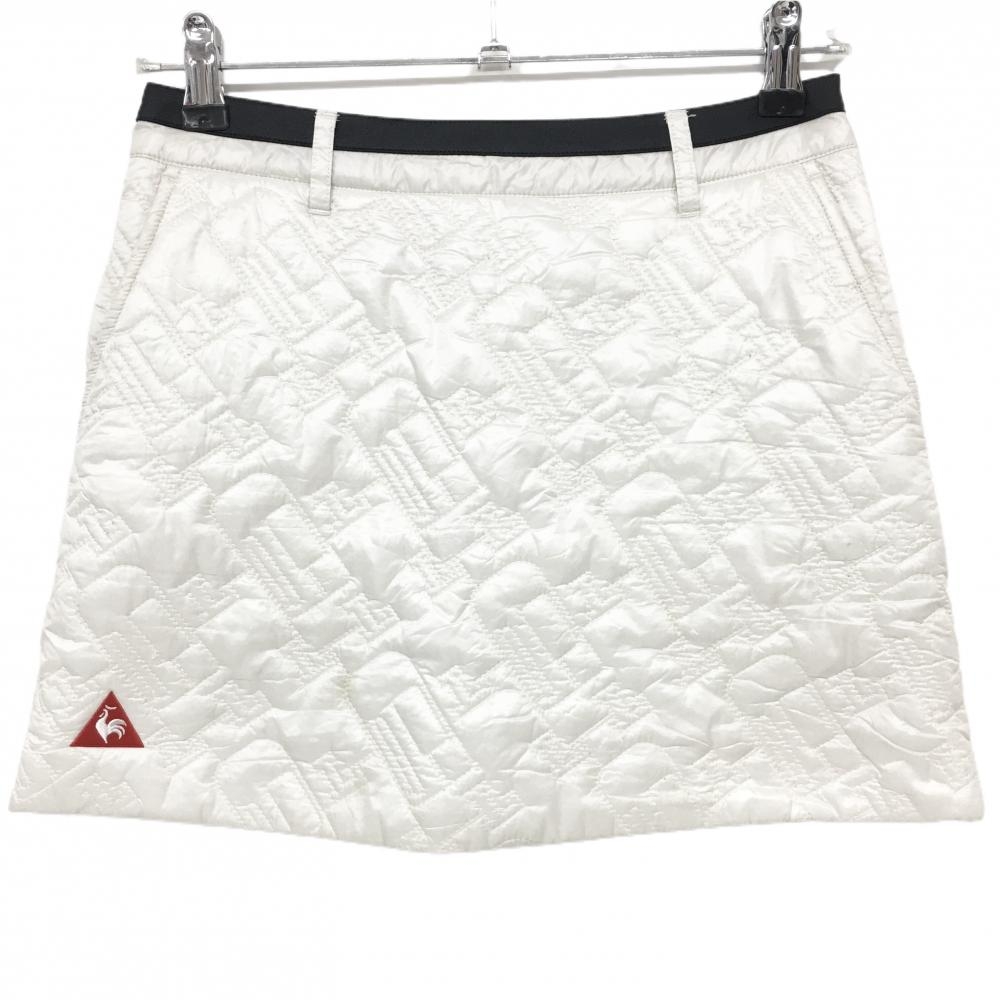 ルコック 中綿スカート アイボリー キルティング ウエストライン  レディース 7 ゴルフウェア le coq sportif
