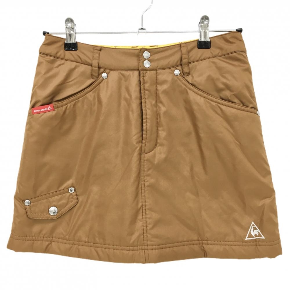 【美品】ルコック 中綿スカート ブラウン 裾ロゴ刺しゅう レディース 9 ゴルフウェア le coq sportif