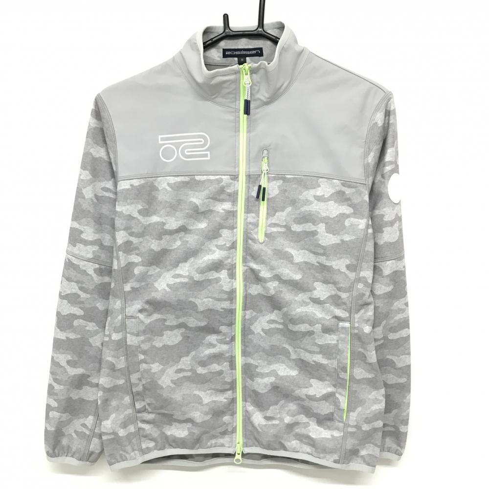 【美品】ロサーセン ジャケット グレー 下部カモフラ 迷彩 レディース M ゴルフウェア Rosasen