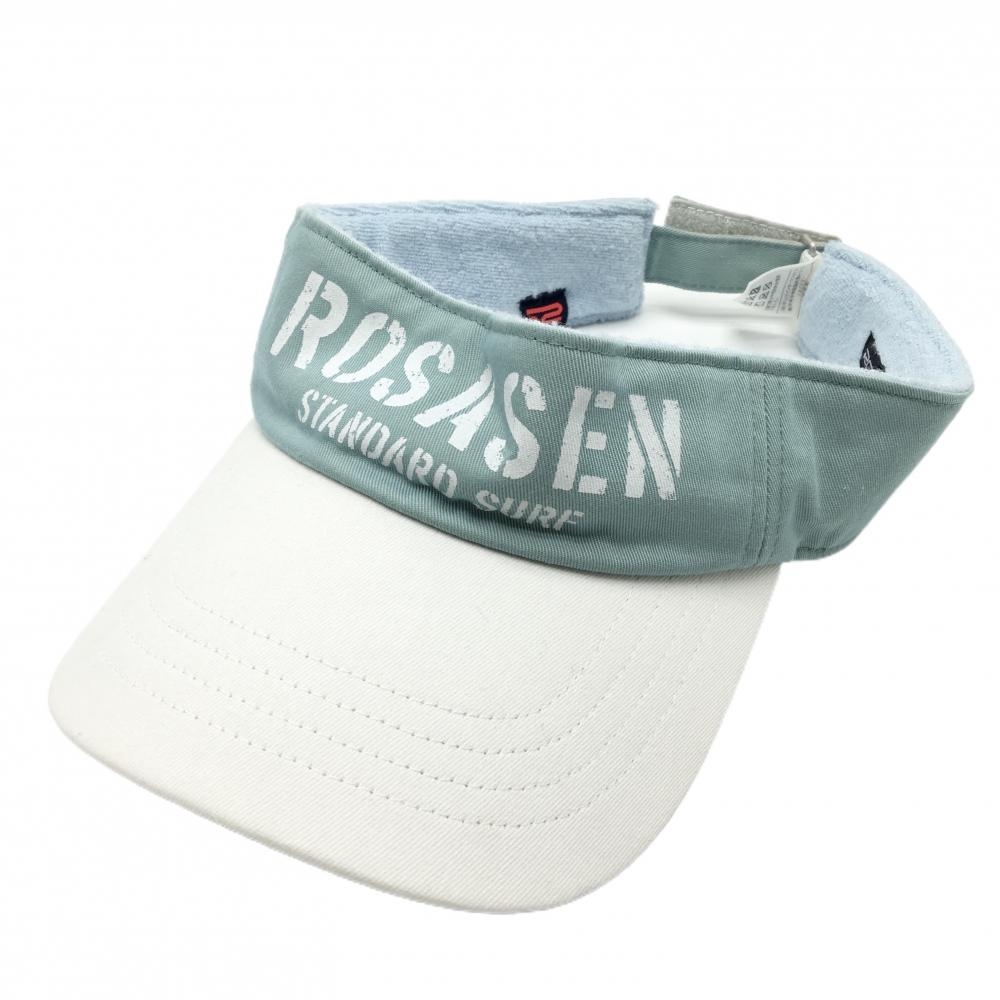 ロサーセン サンバイザー ライトブルー×白 内側パイル地 レディース 40 ゴルフウェア Rosasen
