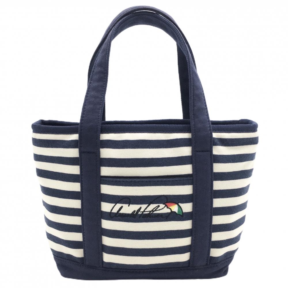 【超美品】アーノルドパーマーゴルフ カートバッグ ネイビー×アイボリー ボーダー 内外ポケット  ゴルフ Arnold Palmer