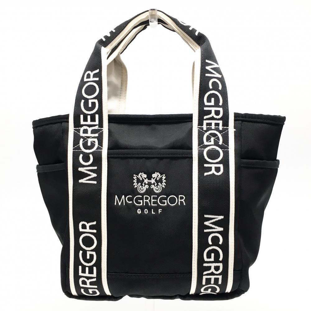 【美品】マックレガーゴルフ カートバッグ 黒×白 持ち手ロゴ刺しゅう ゴルフ McGREGOR