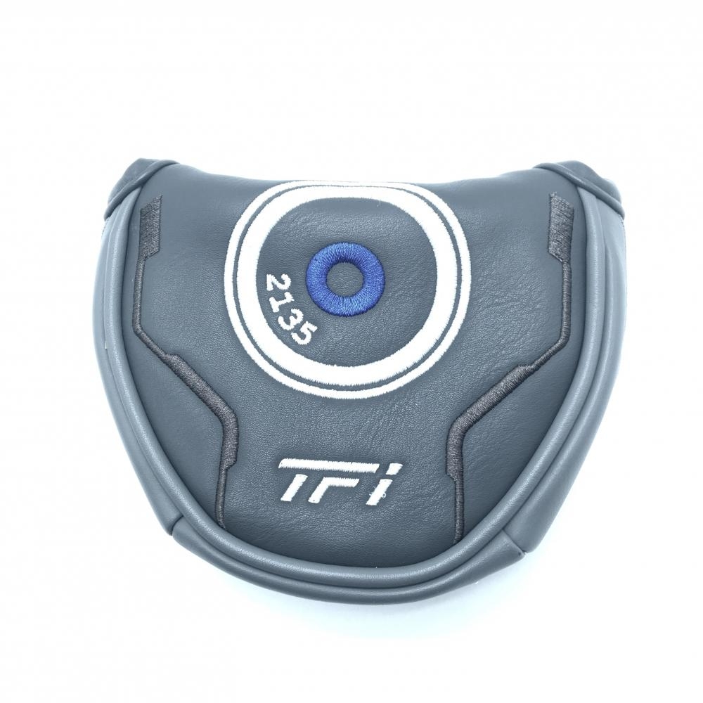 【超美品】クリーブランドゴルフ パターカバー グレー×白 マレット型 ヘッドカバー ゴルフ Cleveland Golf