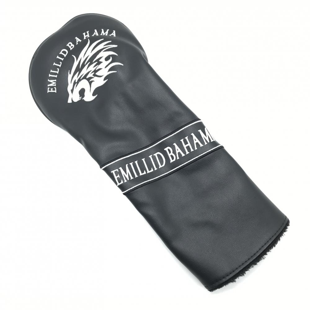【美品】エミリッドバハマ ヘッドカバー(DR) 黒×白 ドライバー 刺しゅう ゴルフ EMILLID BAHAMA