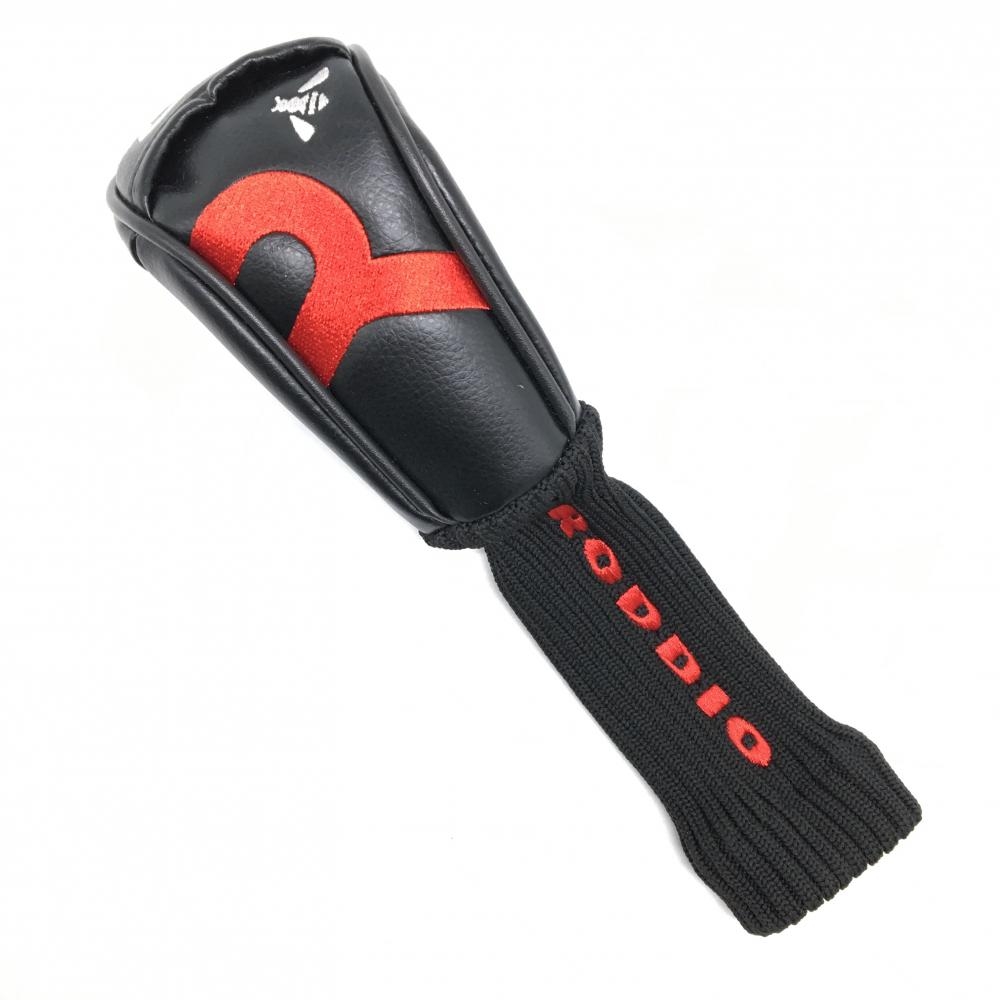 【美品】ロッディオ ヘッドカバー(UT) 黒×レッド ロゴ刺しゅう ユーティリティ ゴルフ RODDIO