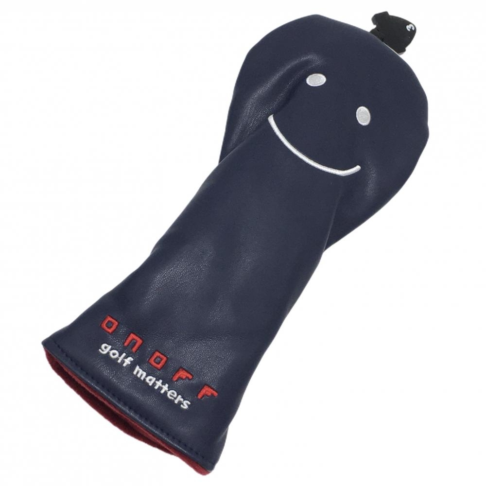 【未使用品】オノフ ヘッドカバー(FW) ネイビー×白 ロゴ刺しゅう フェアウェイウッド 番手タグ付 ゴルフ ONOFF