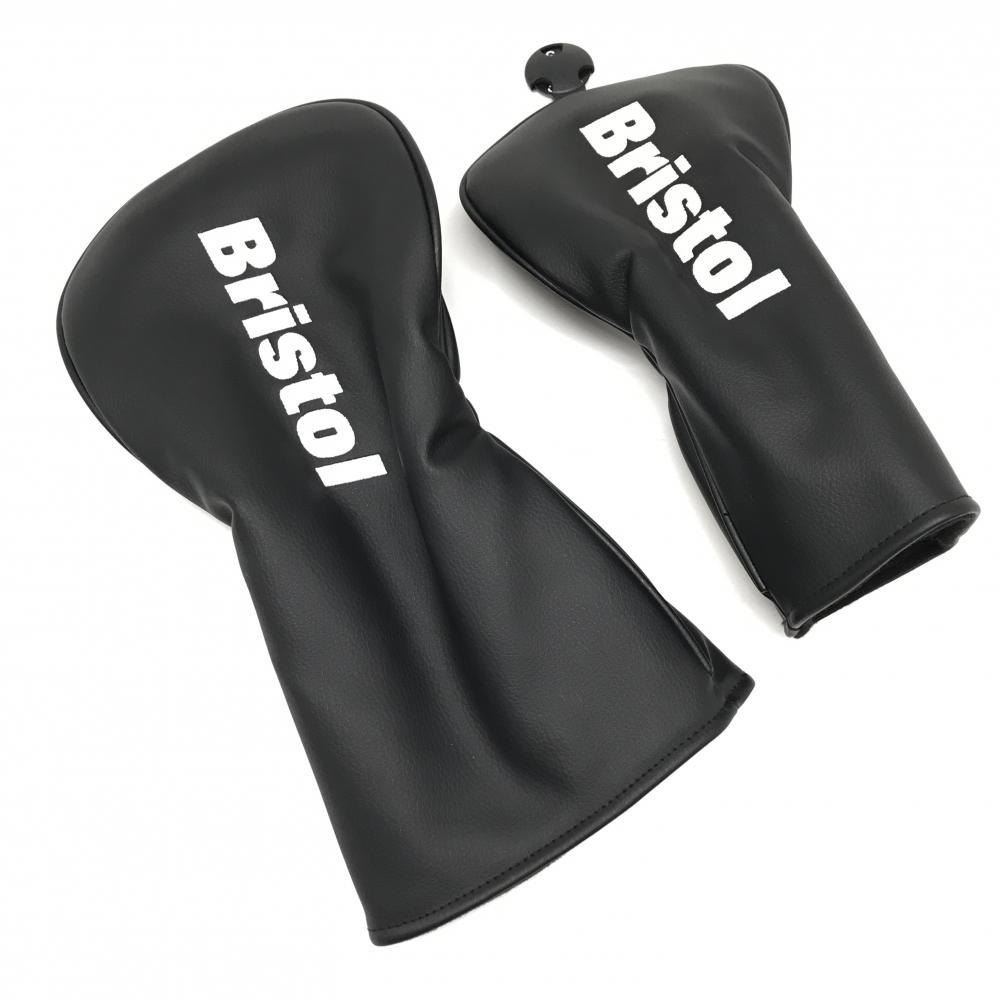 【超美品】ブリストル ヘッドカバー2点セット(DR FW) 黒×白 ロゴ刺しゅう DR FW ゴルフ BRISTOL