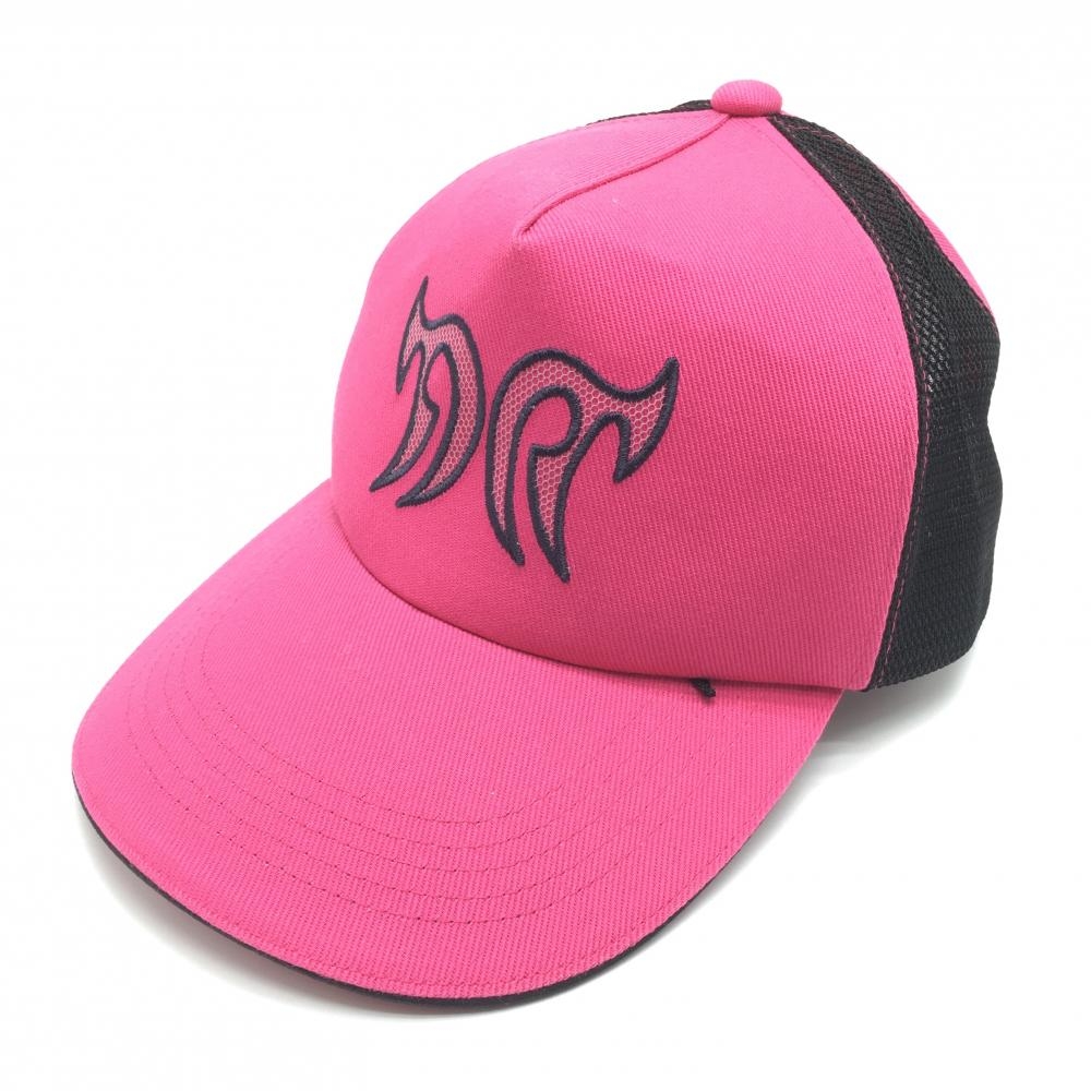 【新品】マイノリティコレクション メッシュキャップ ピンク×黒 ロゴ刺しゅう F  ゴルフウェア Minority Collection