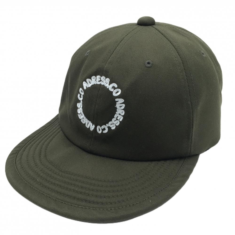 【超美品】アドレス キャップ カーキ×白 ロゴ刺しゅう ONE SIZE  ゴルフウェア Adress