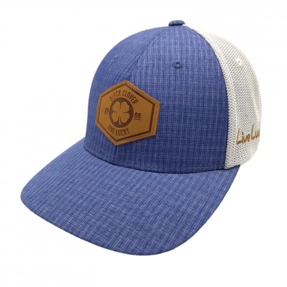 ブラッククローバー メッシュキャップ ブルー×白 Live Lucky 立体ロゴ   ゴルフウェア BLACK CLOVER