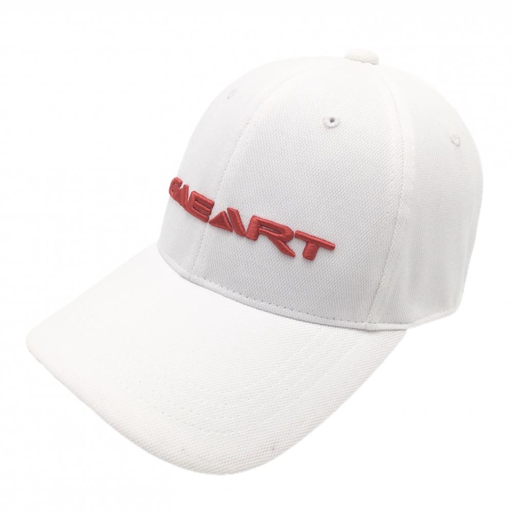 【美品】キャスコ キャップ 白×レッド 立体ロゴ FREE   ゴルフウェア Kasco