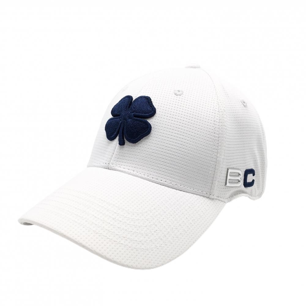 【美品】ブラッククローバー キャップ 白×ネイビー メッシュ調 立体ロゴ L/XL   ゴルフウェア BLACK CLOVER