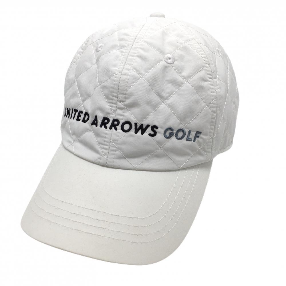 ユナイテッドアローズゴルフ キャップ 白 キルティング ロゴ刺しゅう   ゴルフウェア UNITED ARROWS GOLF