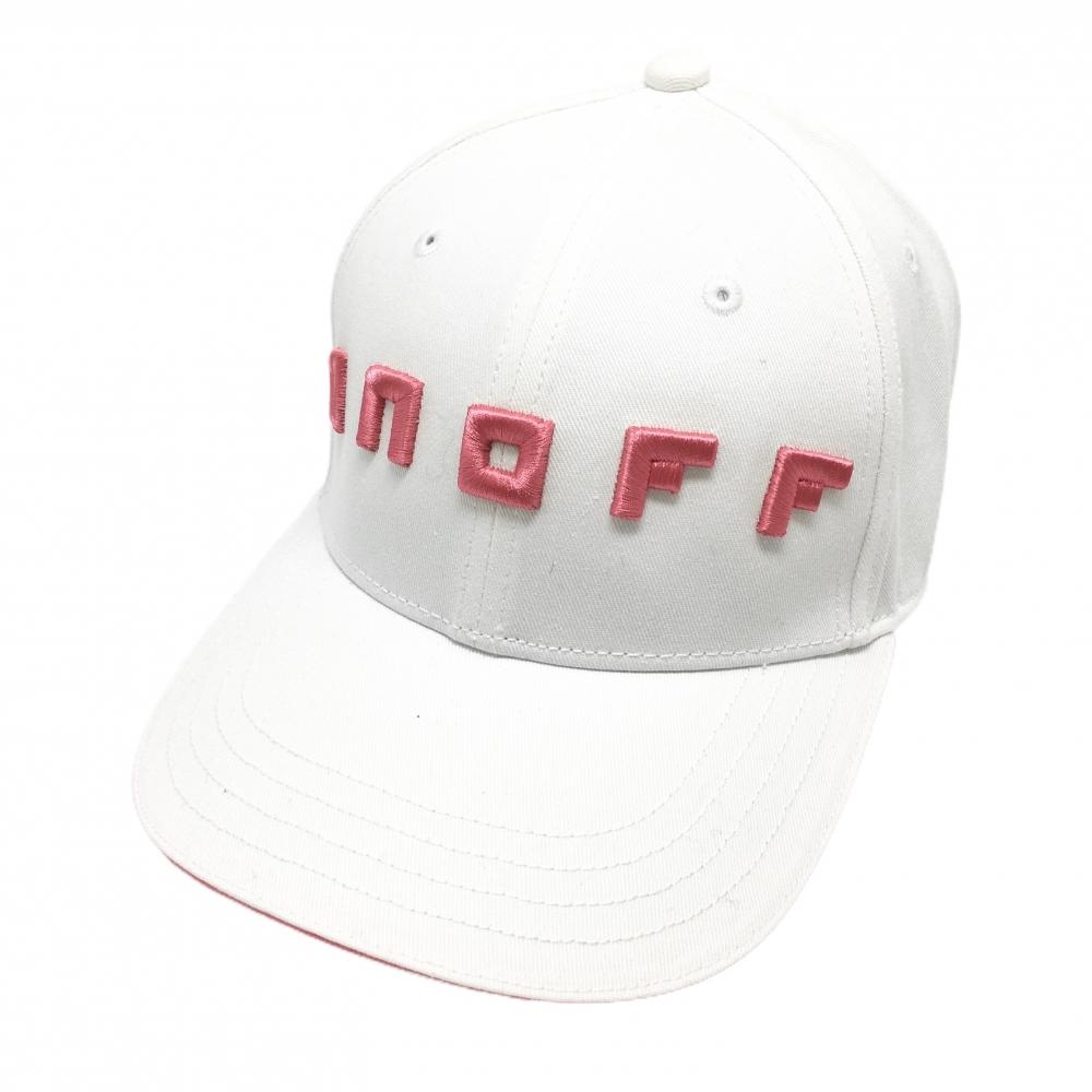 オノフ キャップ 白×ピンク フロント立体ロゴ   ゴルフウェア ONOFF