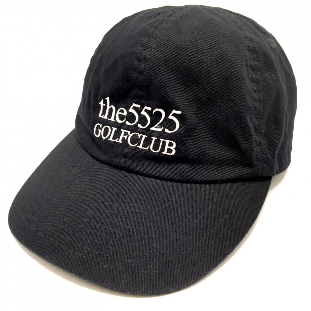 【超美品】5525ゴルフ×KIJIMA TAKAYUKI キャップ 黒×白 ロゴ刺しゅう F   ゴルフウェア 5525golf