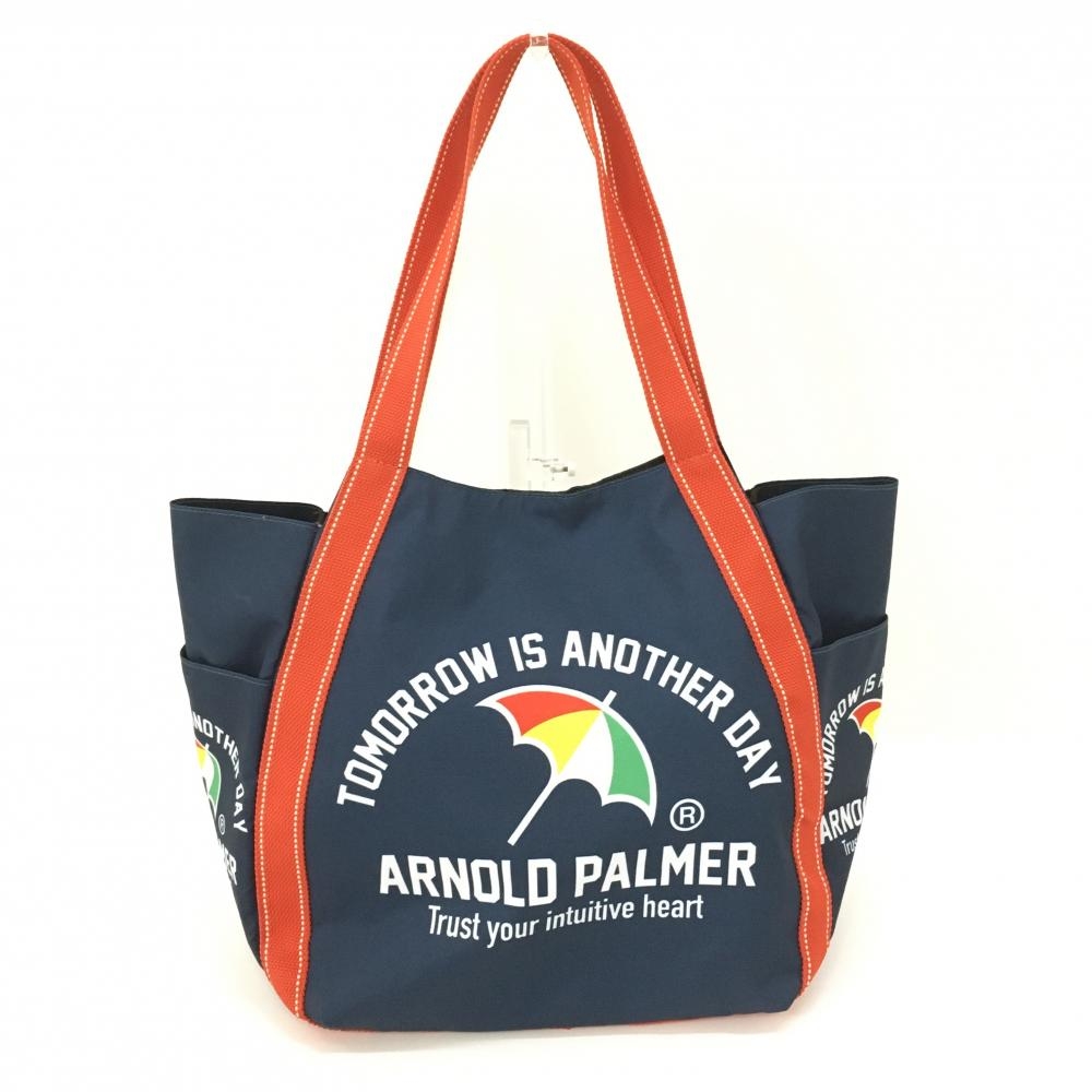 【超美品】アーノルドパーマーゴルフ ビッグトートバッグ ネイビー×レッド ロッカーバッグ 内外ポケットゴルフ ArnoldPalmer