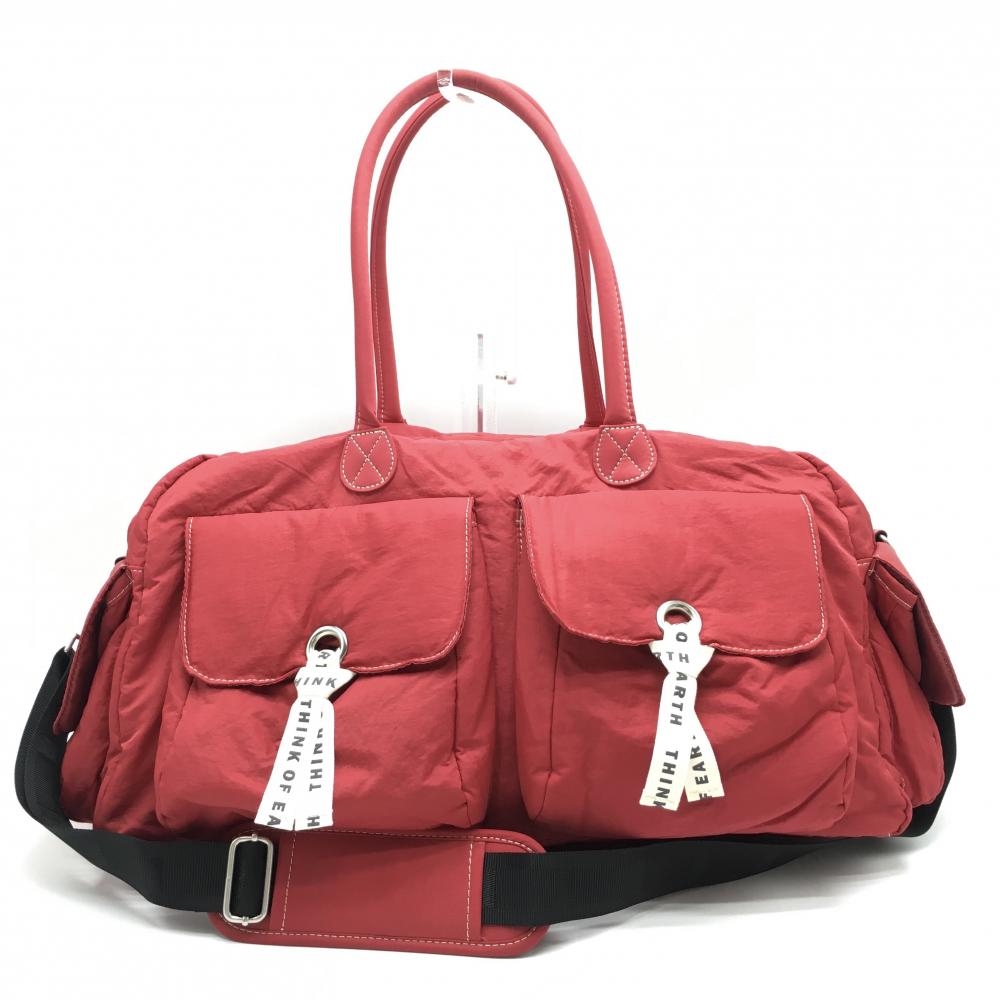 【美品】オノフ 2WAYボストンバッグ レッド 複数ポケットゴルフ ONOFF