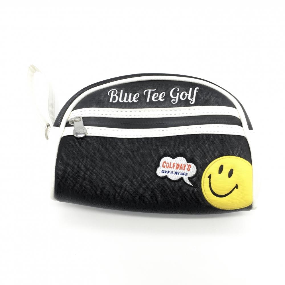 Blue Tee Golf ブルーティーゴルフ ポーチ 黒×白 ニコちゃん 内外ポケット  ゴルフ 画像