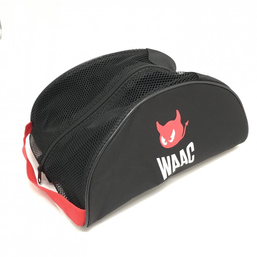 【超美品】ワック シューズケース 黒×レッド 一部メッシュゴルフ WAAC