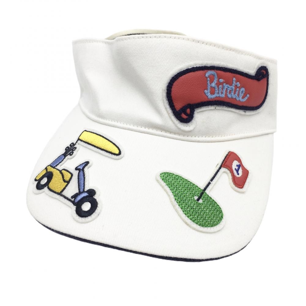 【美品】トリースポーツ サンバイザー 白 刺しゅうワッペン  ゴルフウェア TORY SPORT