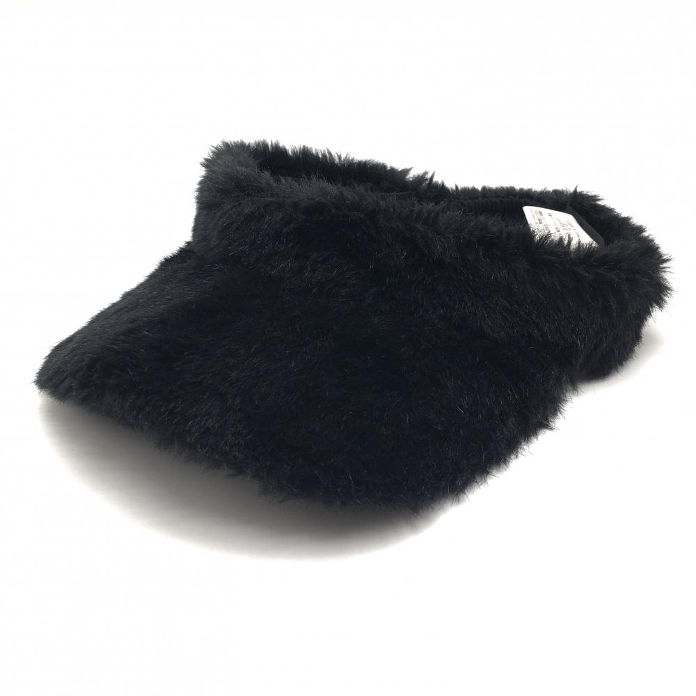 【美品】トラサルディ サンバイザー 黒 ボア  ゴルフウェア TRUSSARDI GOLF