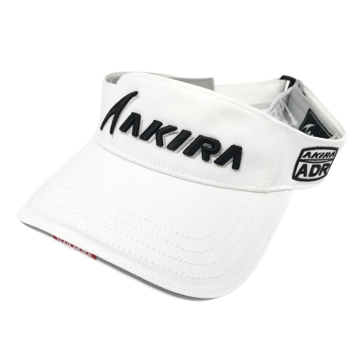 【新品】アキラ サンバイザー 白×黒 立体ロゴ   ゴルフウェア AKIRA