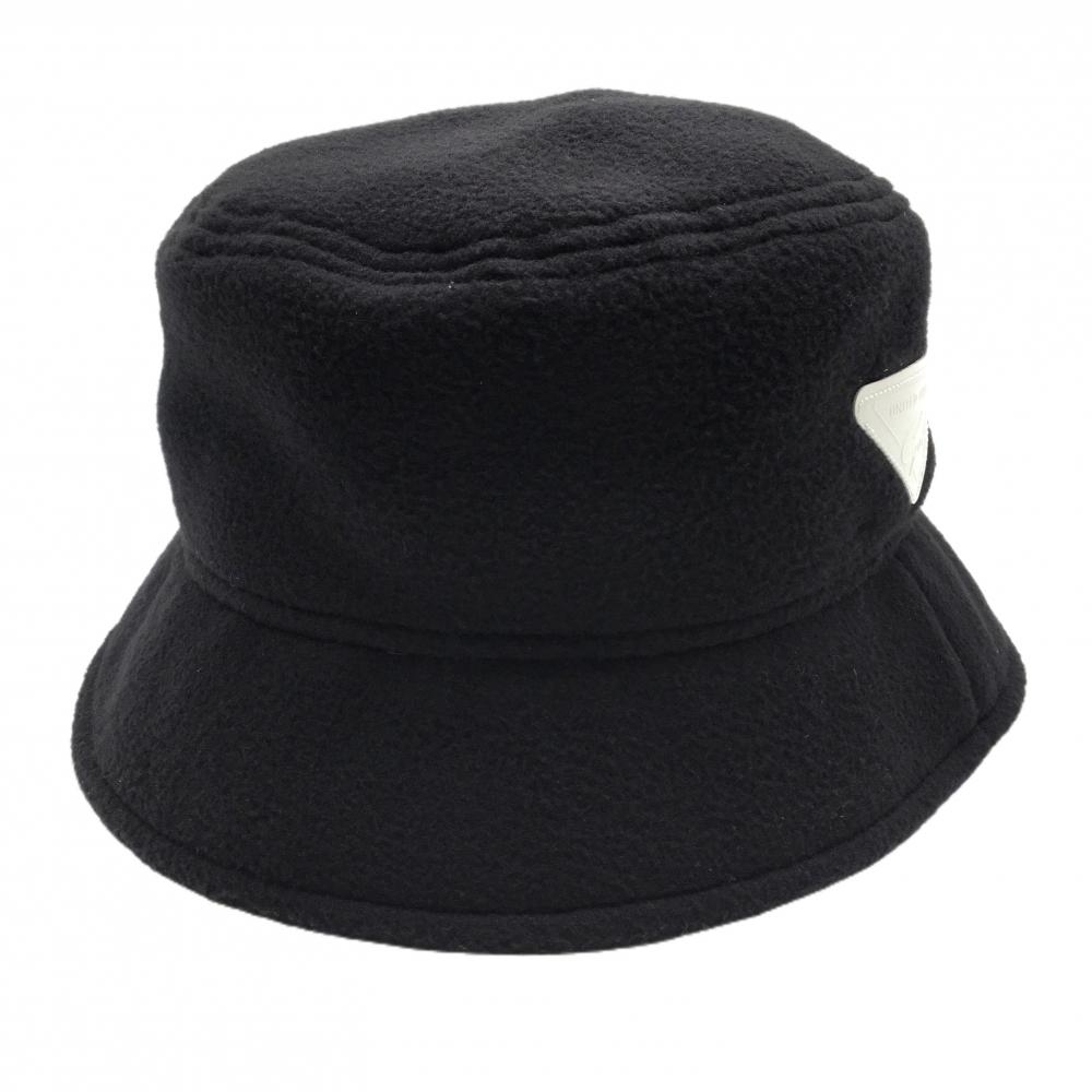 【美品】ユナイテッドアローズゴルフ バケットハット 黒×白 フリース ロゴ   ゴルフウェア 2024年モデル UNITED ARROWS GOLF