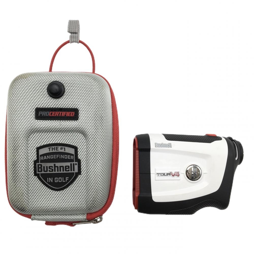 【美品】ブッシュネル レーザー距離計 白×黒 TOUR V4 通電確認済 収納ケース付ゴルフ Bushnell