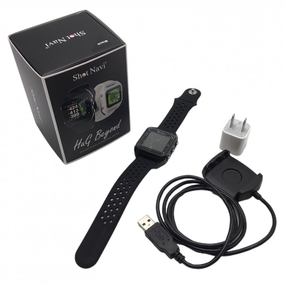 【美品】ショットナビ GPSゴルフウォッチ 黒 Hug Beyond 通電確認済 ハグビヨンド ゴルフ Shot Navi