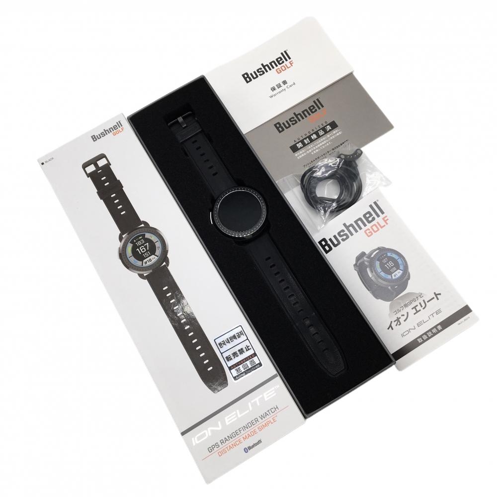 【美品】ブッシュネル ゴルフウォッチ 黒 イオンエリート GPS 通電確認済み 説明書・充電ケーブル・ケース付き ゴルフ Bushnell