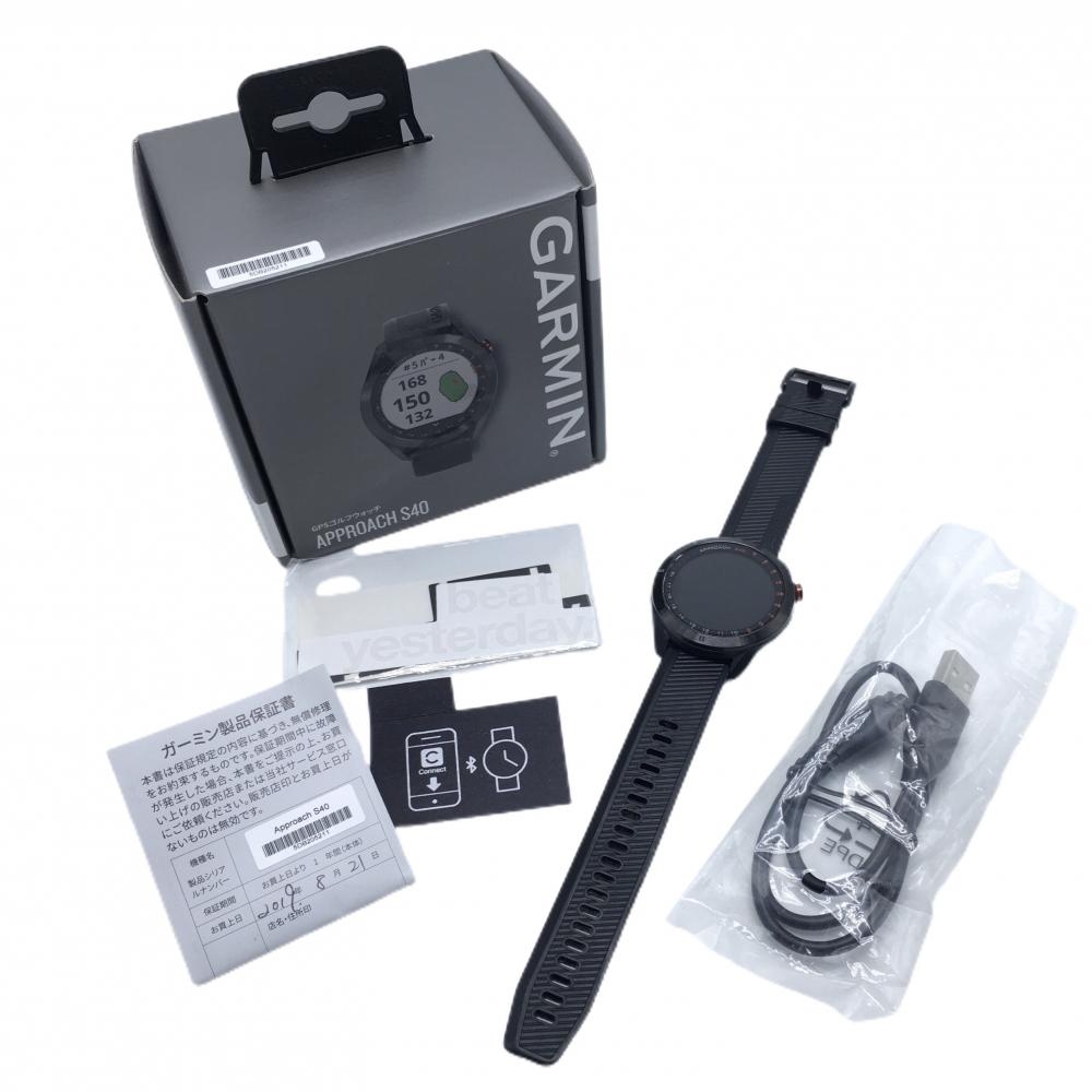 【美品】ガーミン ゴルフウォッチ 黒 APPROACH S40 通電確認済 取り扱い説明書無し ゴルフ GARMIN