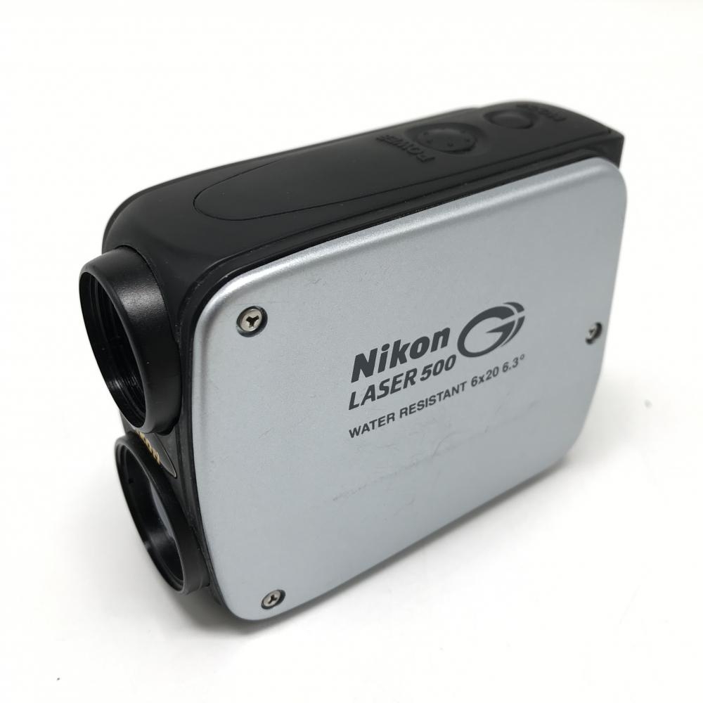 【美品】ニコン レーザー距離計 シルバー×黒 LASER500 WATER RESISTANT 通電確認済 ゴルフ Nikon