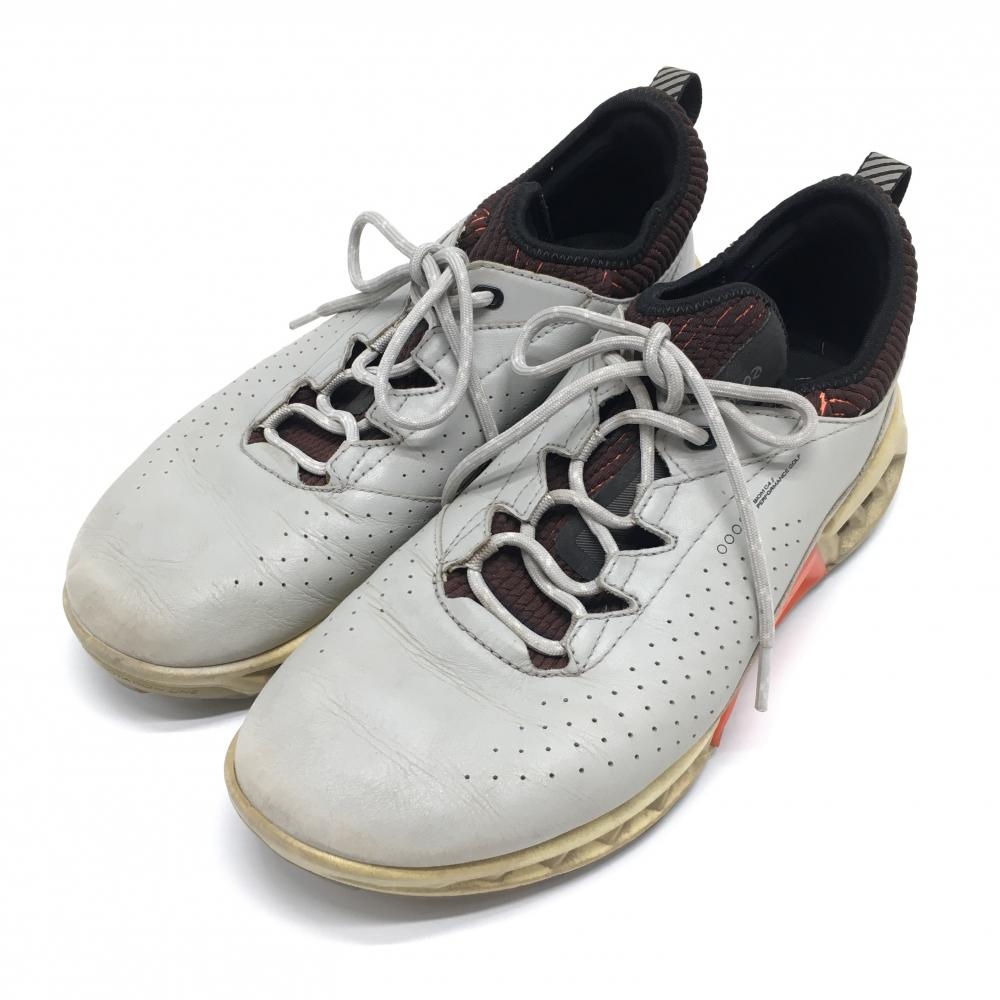 エコー ゴルフシューズ グレー×黒 サイドパンチング BIOM 13040457719 GORE-TEX  メンズ EU40(25.0相当) ゴルフウェア ecco