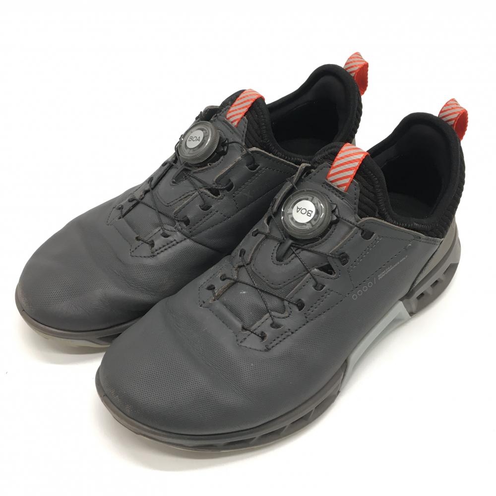 【美品】エコー ゴルフシューズ ダークグレー 13042451252 BIOM C4 SHOE BOA スパイクレス メンズ EU39(24.5相当） ゴルフウェア ecco 