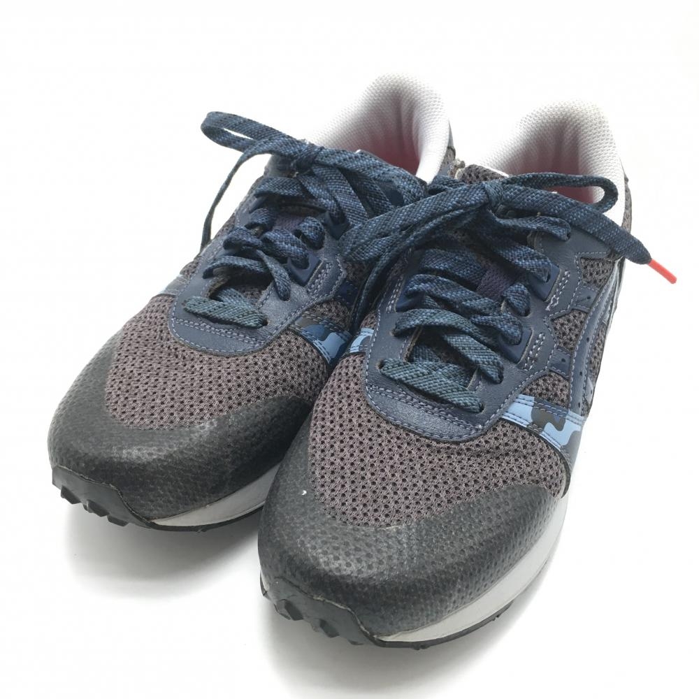 【美品】アシックス ゴルフシューズ ネイビー 1201A121 GEL-LITE XL 一部迷彩 内側・ソール薄汚れ メンズ 26.0 ゴルフウェア asics