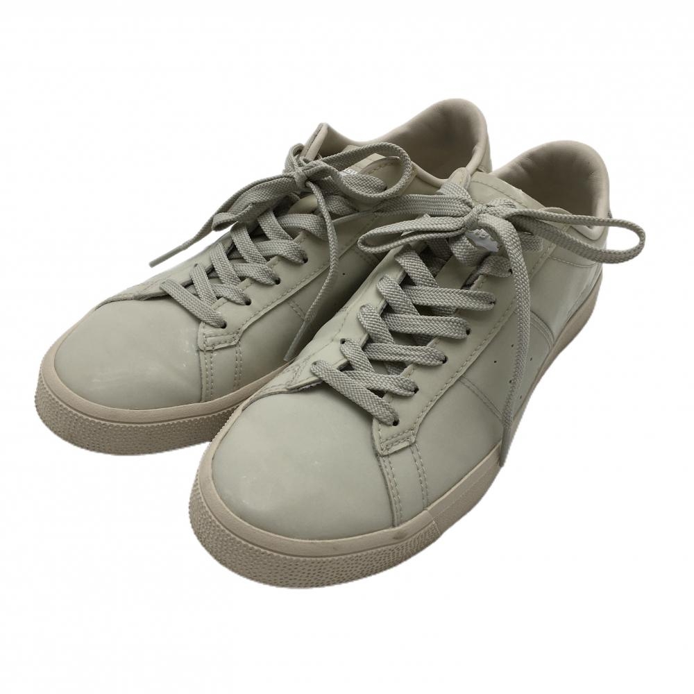 【美品】オニツカタイガー ゴルフシューズ ベージュ F050620 スパイクレス レザーアッパー メンズ 26.5 ゴルフウェア Onitsuka Tiger