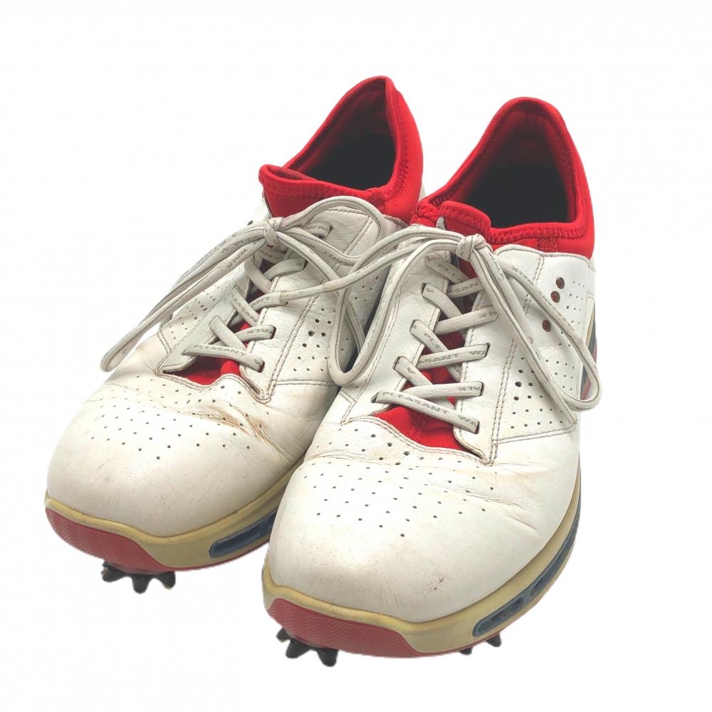 エコー ゴルフシューズ 白×レッド パンチング GORE-TEX 1301141710401761 メンズ 24.5相当 ゴルフウェア ecco