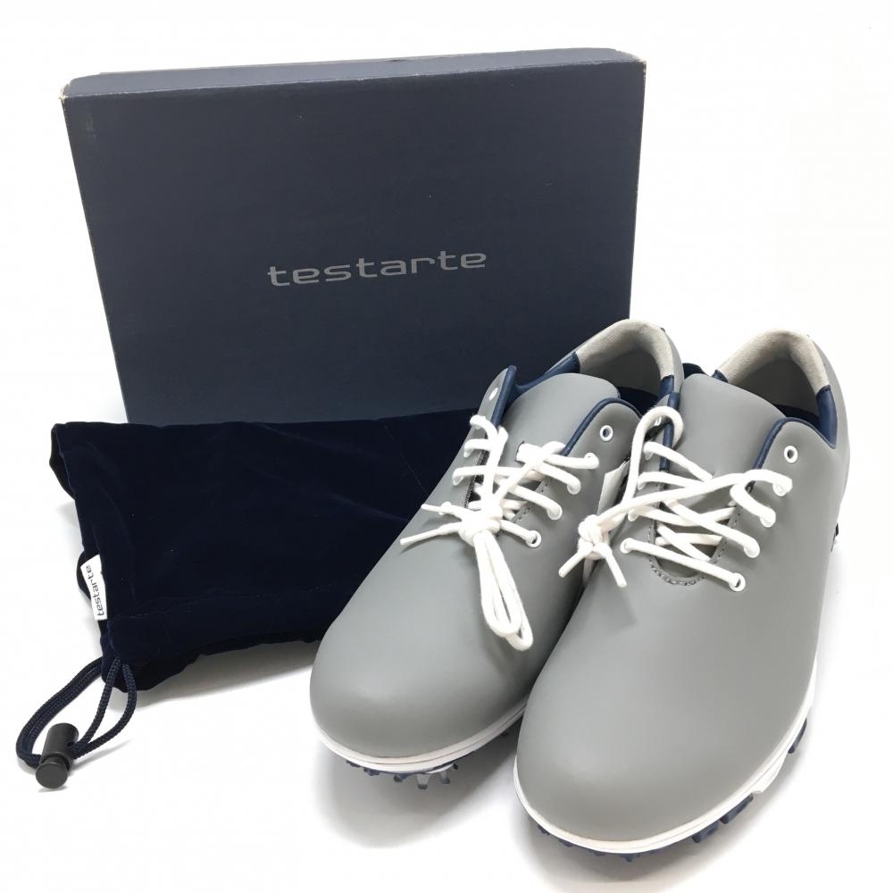 【新品】テスタルテ ゴルフシューズ グレー TESS-1928 シューズケース付き メンズ 25.0 ゴルフウェア TESTARTE