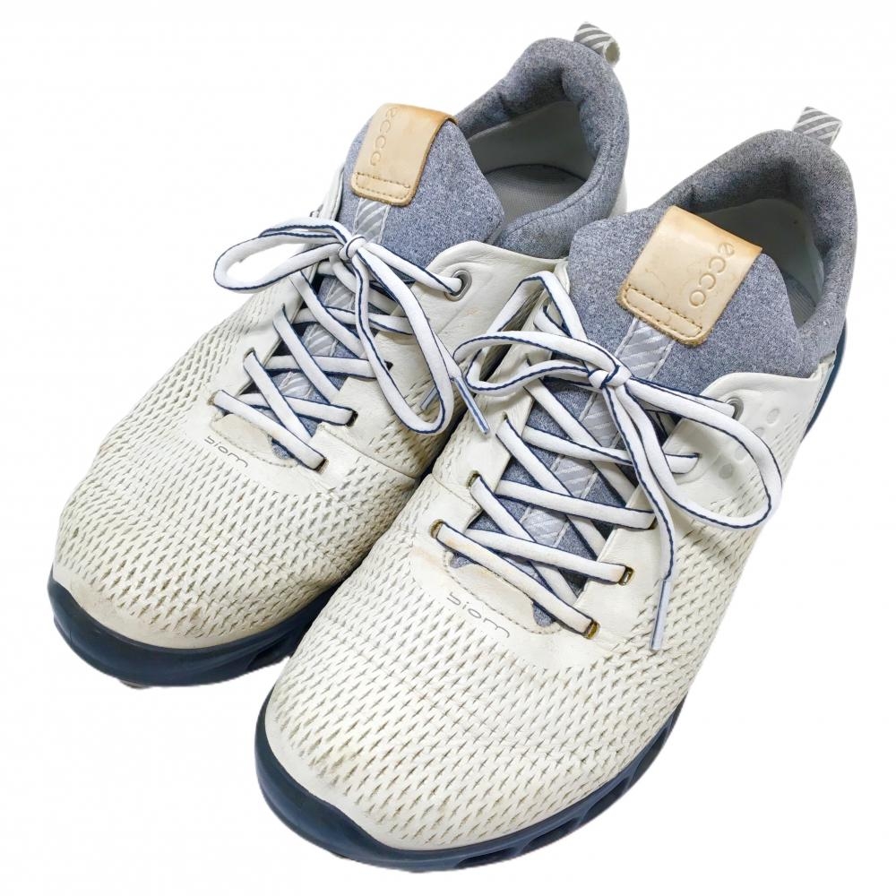 エコー ゴルフシューズ アイボリー系 GORE-TEX スパイクレス 10210450990  メンズ EU41(25.5相当） ゴルフウェア ecco