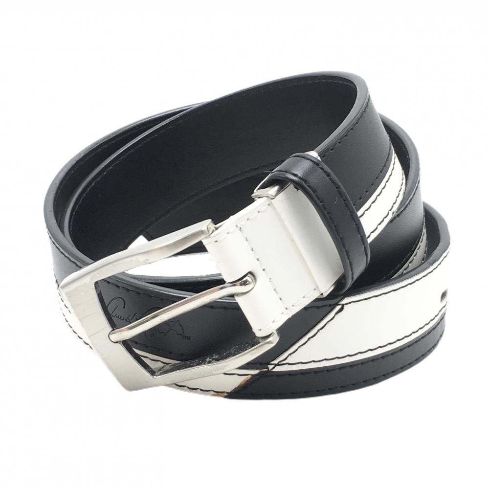 アーノルドパーマーゴルフ ベルト 黒×白 ロゴ型押し  メンズ  ゴルフウェア Arnold Palmer Golf