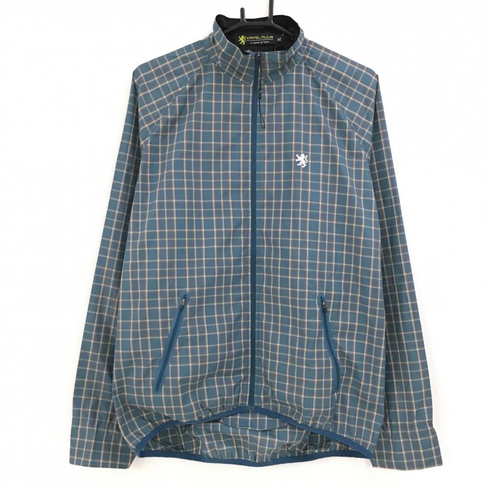 【超美品】カペルミュール ジャケット グリーン×ブラウン チェック 薄手  メンズ XL ゴルフウェア KAPELMUUR