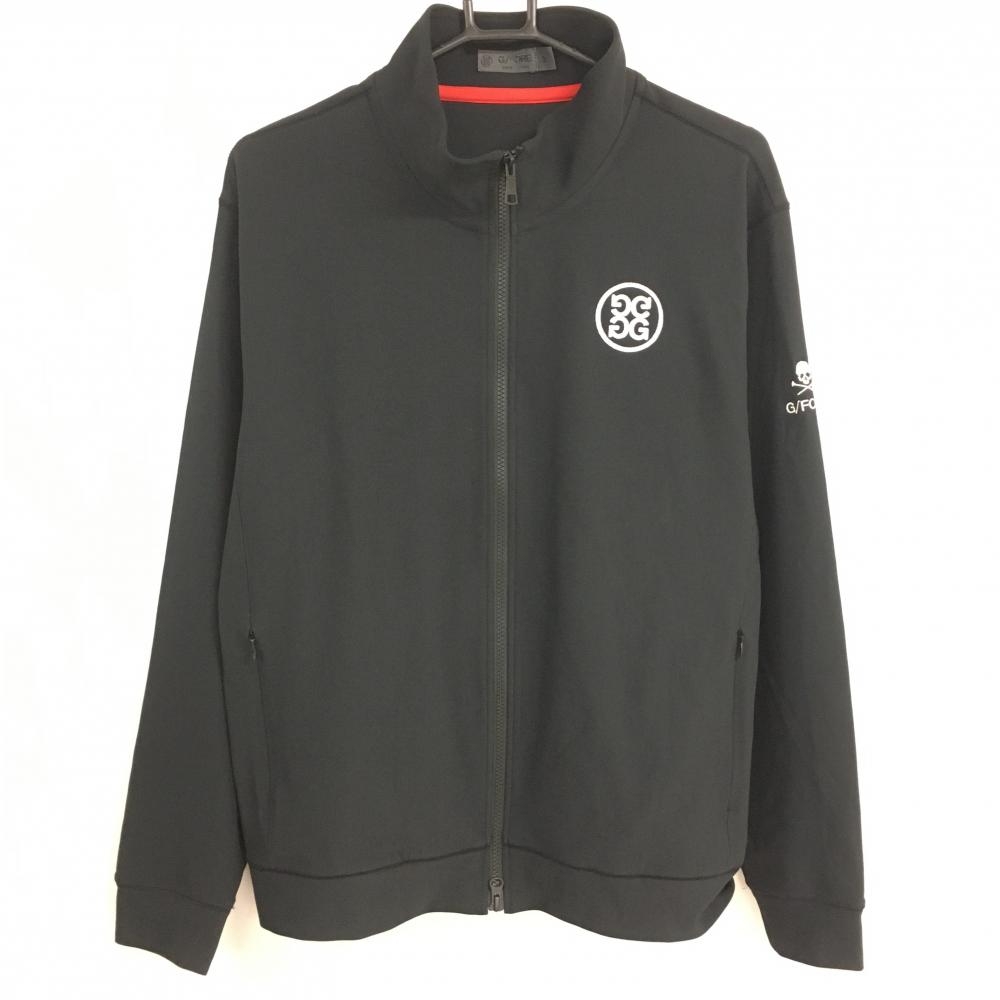 【超美品】ジーフォア ジャケットブルゾン 黒×白 ロゴ刺しゅう 薄手 メンズ 3(XL) ゴルフウェア G/FORE