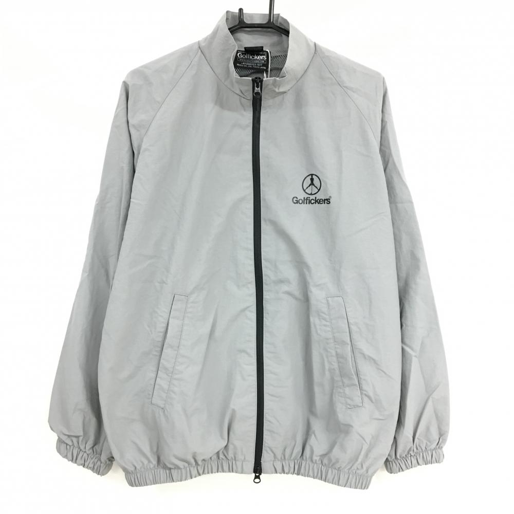 【新品】ゴルフィッカーズ ジャケットブルゾン グレー×黒 裏地メッシュ  メンズ M ゴルフウェア Golfickers
