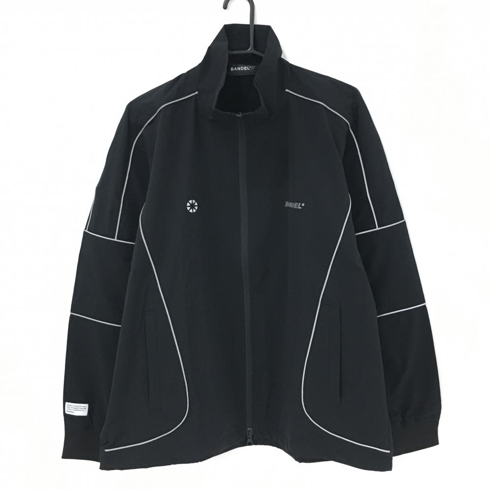 【超美品】バンデル ジャケットブルゾン 黒 ロゴプリント メンズ L ゴルフウェア BANDEL