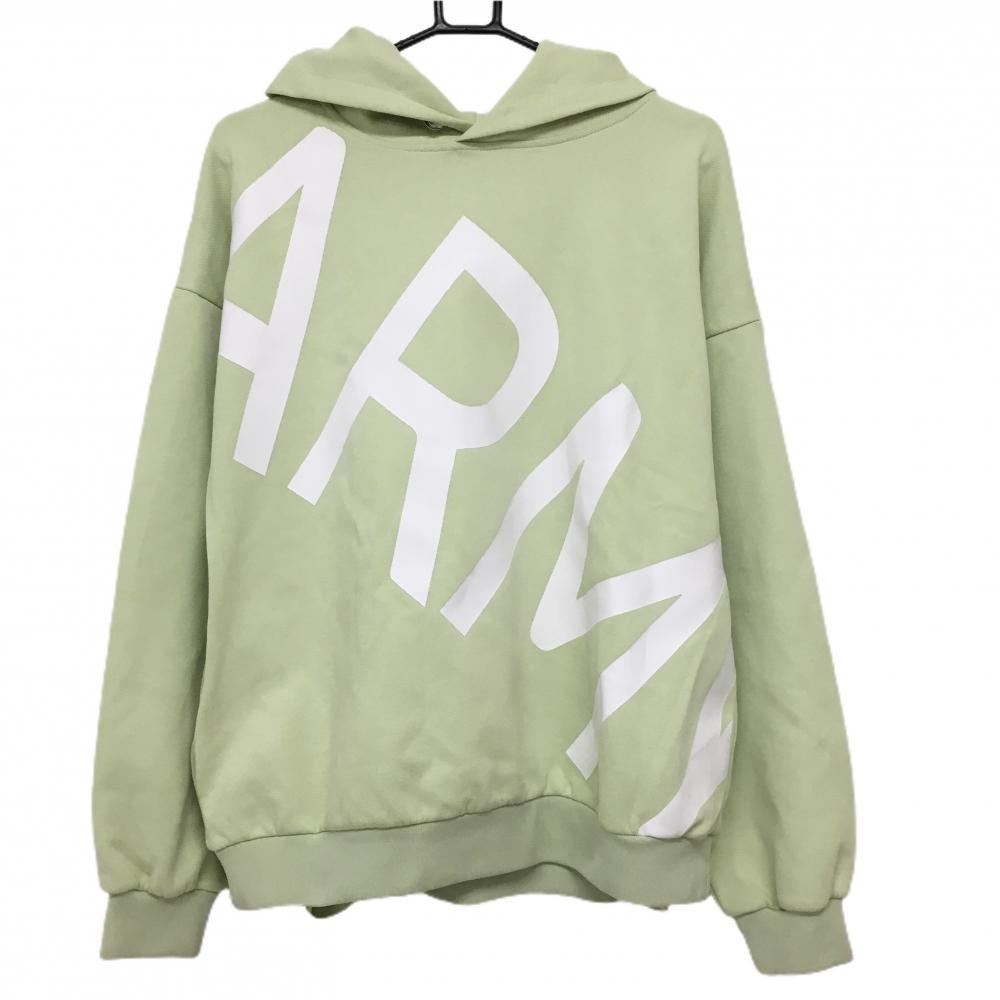 アーミーリッチ パーカー ライトグリーン×白 ビッグロゴ トレーナー メンズ L ゴルフウェア ARMYRICH