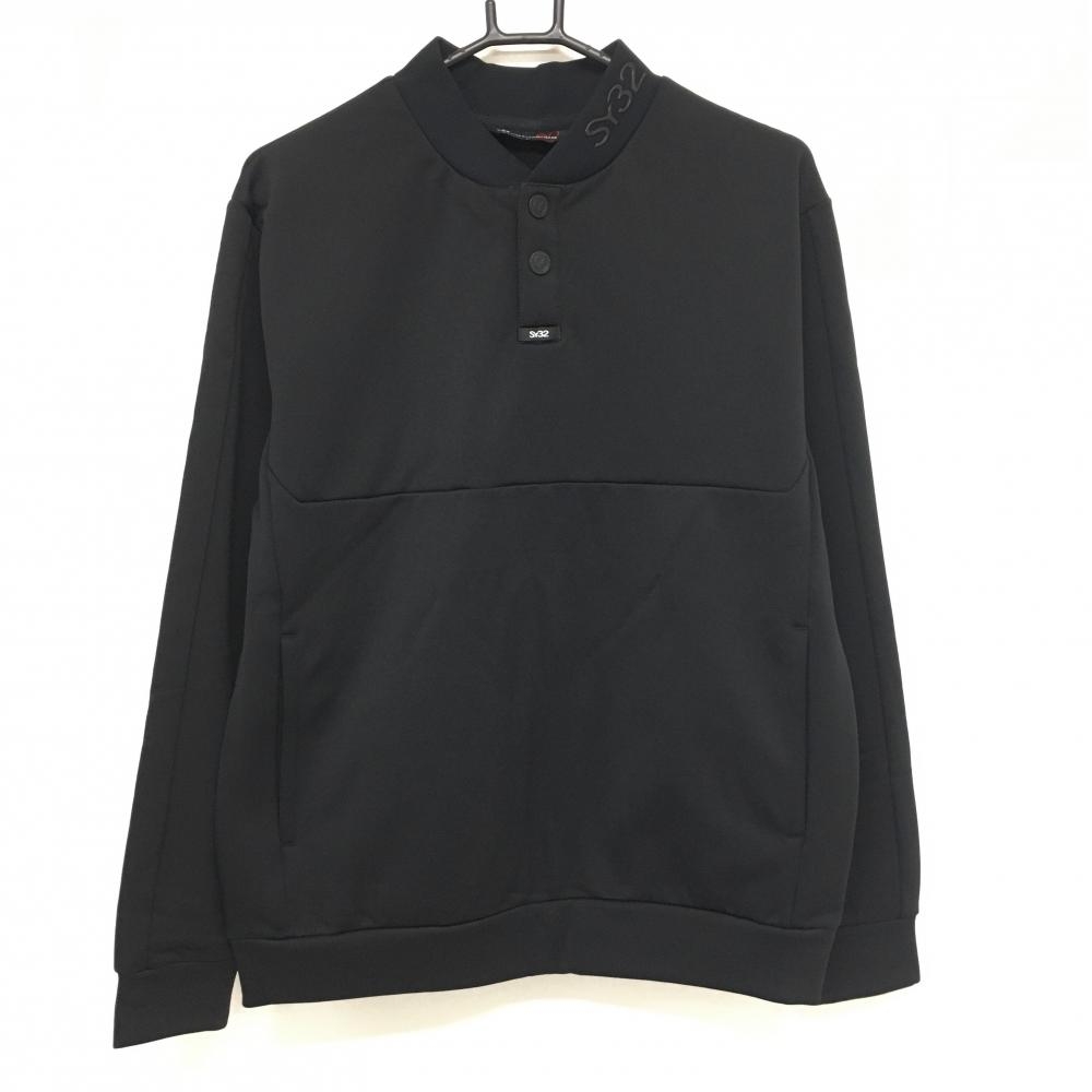 【新品】SY32 トレーナー 黒×レッド スナップボタン 裏起毛 CORDURA メンズ L ゴルフウェア 2023年モデル SY32 BY SWEET YEARS