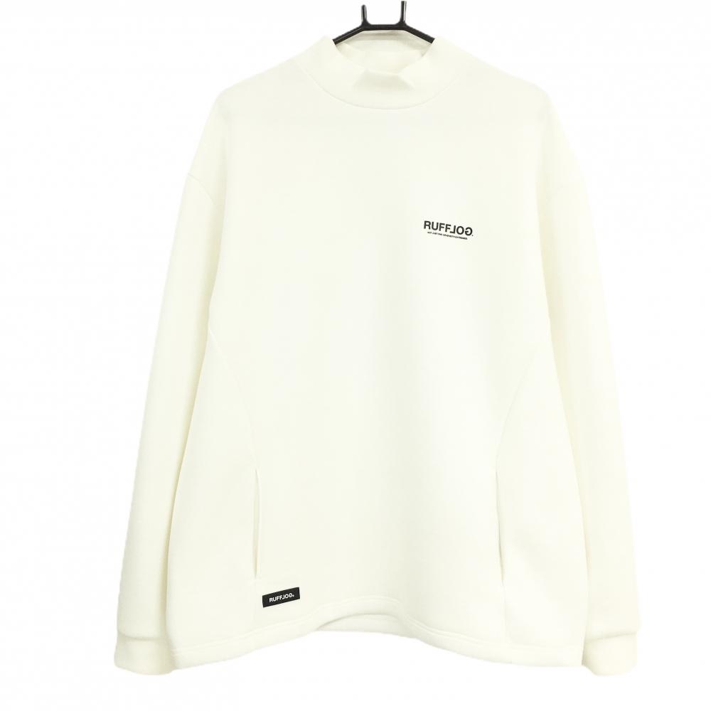 【美品】ラフロッグ ハイネックトレーナー 白 ダンボールニット バックロゴ  メンズ XXL ゴルフウェア 2024年モデル RUFFLOG