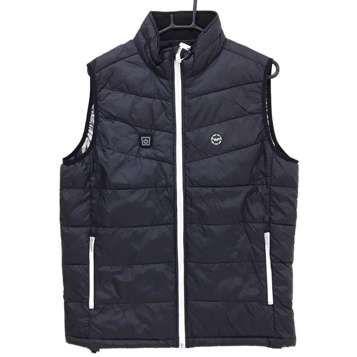 【新品】キャスコ ヒーター内蔵中綿ベスト 黒 バッテリー付属なし 襟裏起毛 メンズ L ゴルフウェア Kasco