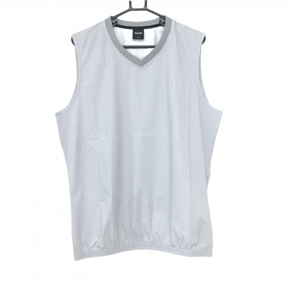 【新品】ハーレー ナイロンベスト ライトグレー PHANTOM レインウェア 収納袋付 メンズ LARGE ゴルフウェア Hurley